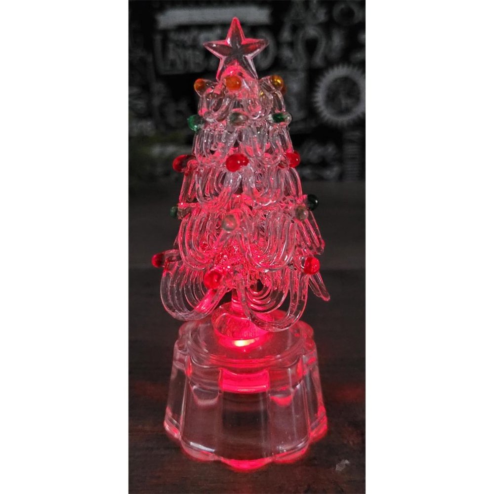 Glass Light Up Color Changing Christmas Tree Table Decor